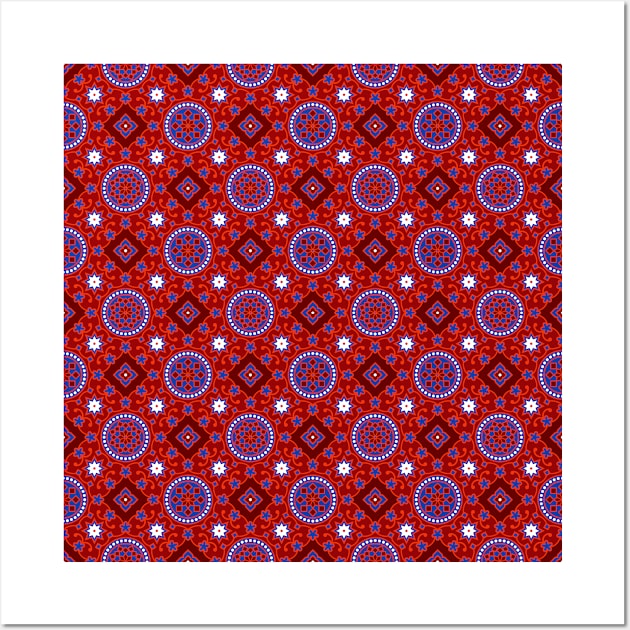 Traditional Sindhi Ajrak Pattern Wall Art by Dezignmart